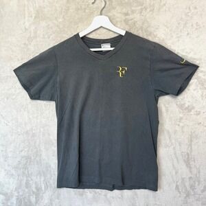 Vintage 90s Nike x Roger Federer Gray T Shirt Made in USA Streetwear Y2K Rare